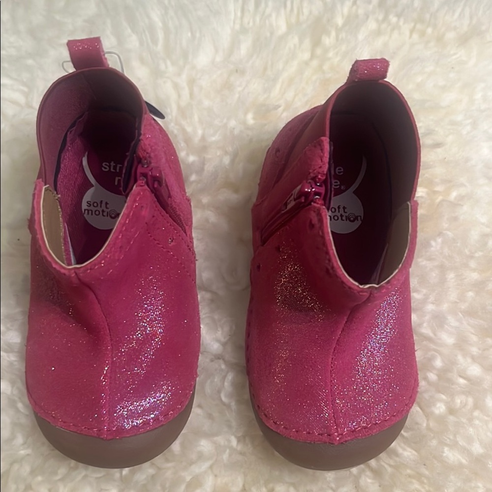 Stride Rite Pink Baby Walker Shoes with Glitter